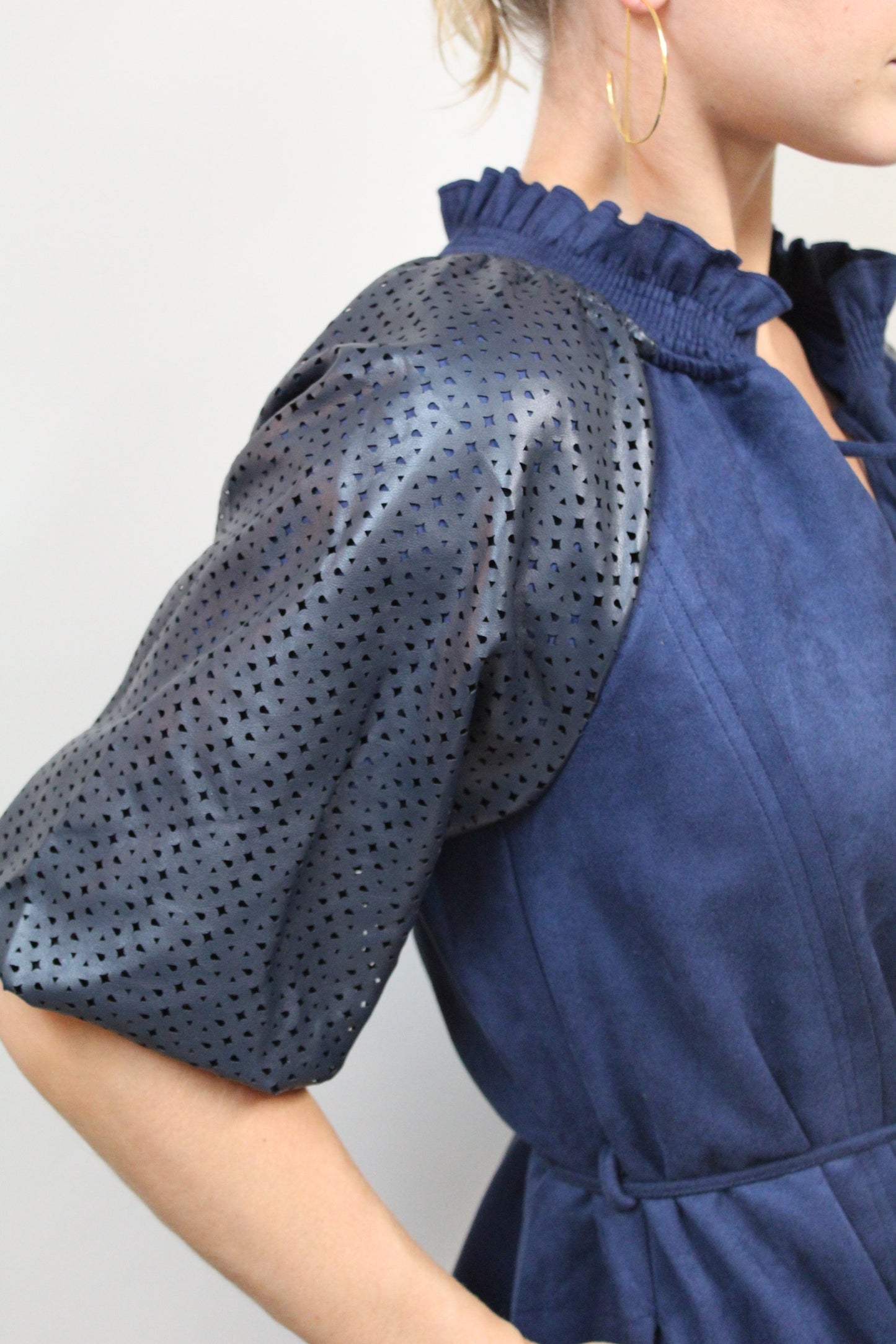 Vegan Leather Mix Media Dress