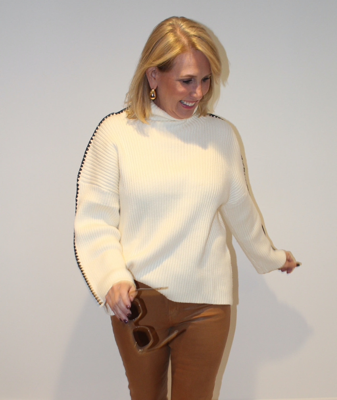 Off White Mock Sweater