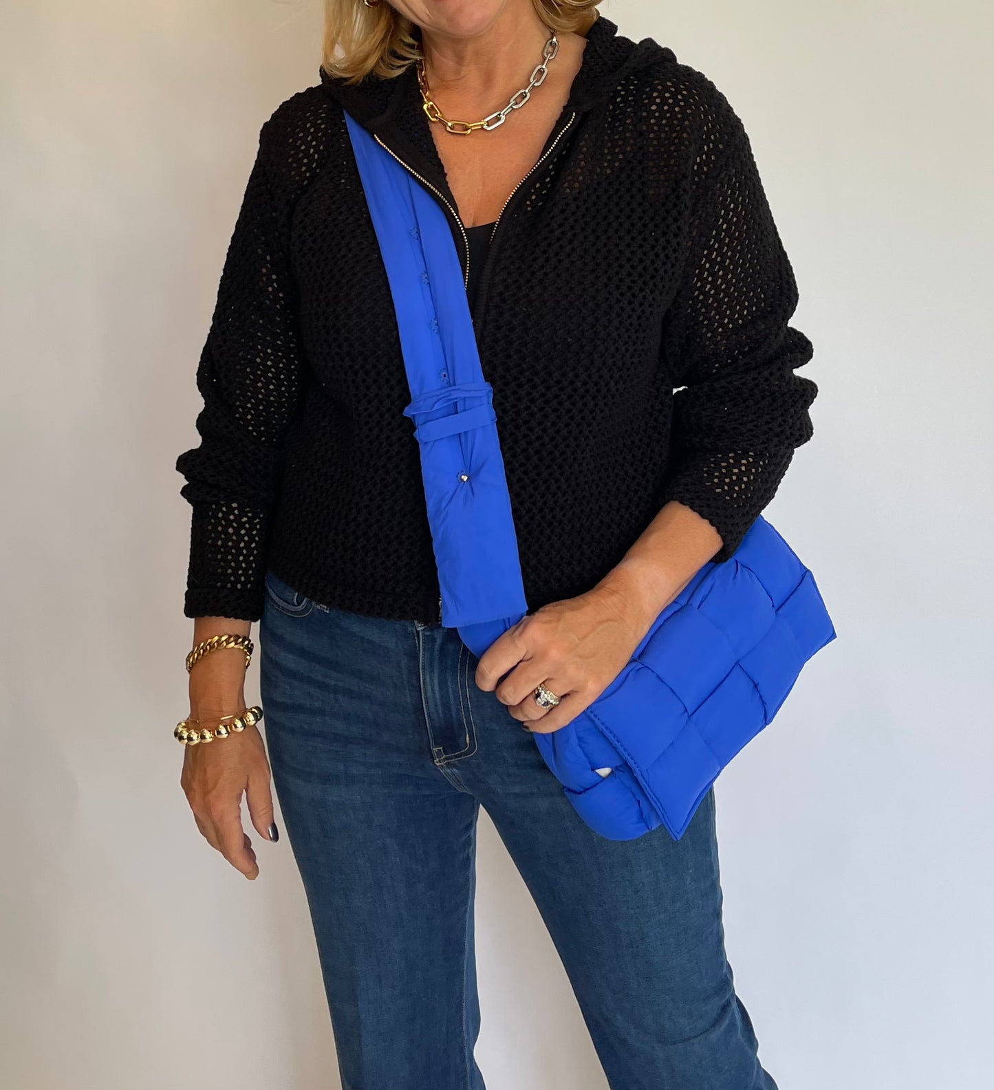 Open Knit Hooded Cardi