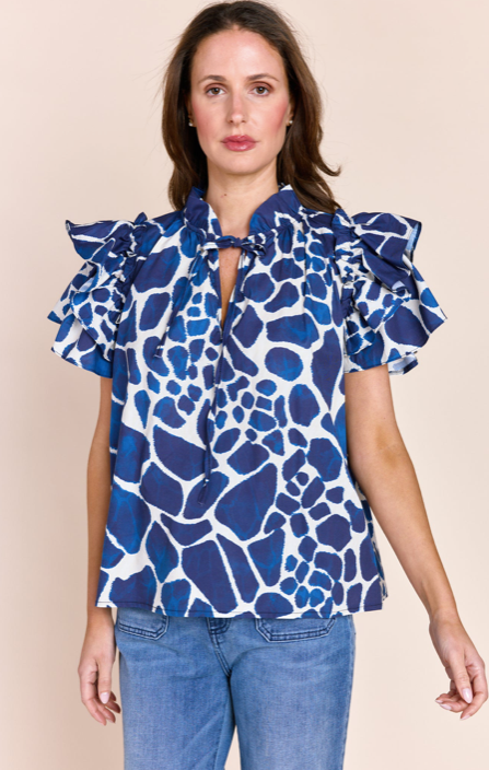 Navy Animal Top
