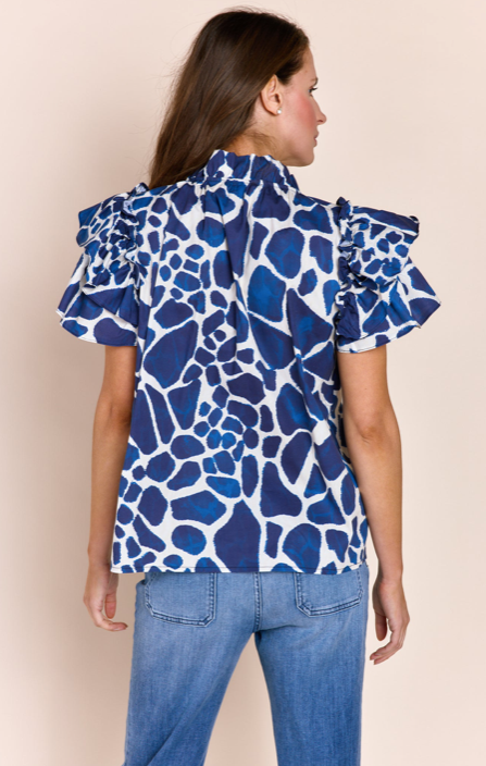 Navy Animal Top