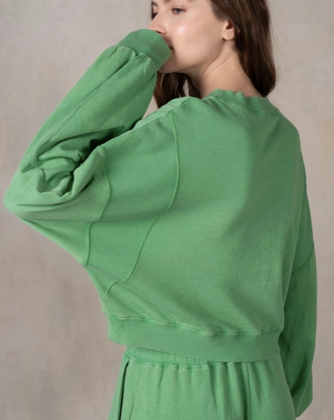 Rib Semi Cropped Sweatshirt