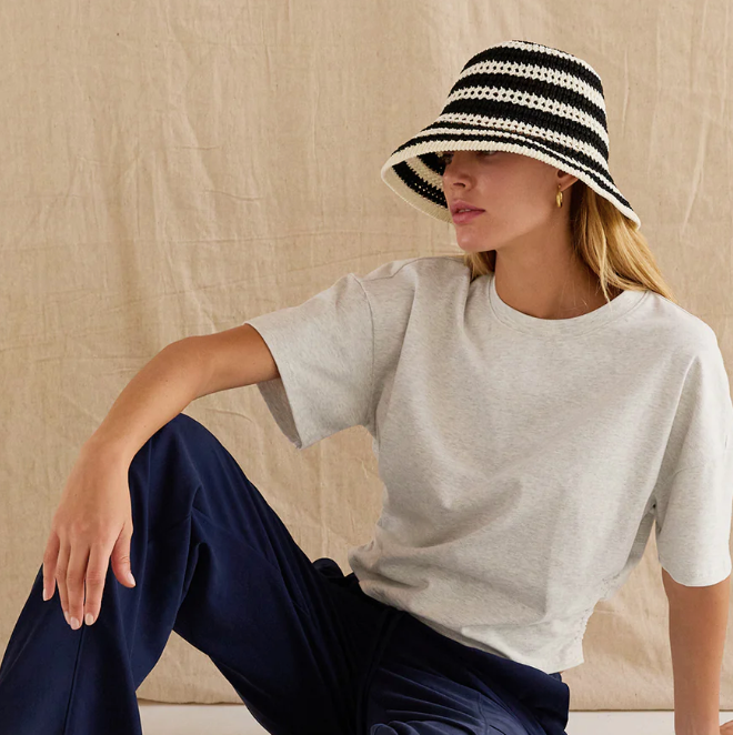 Erin Striped Weave Hat