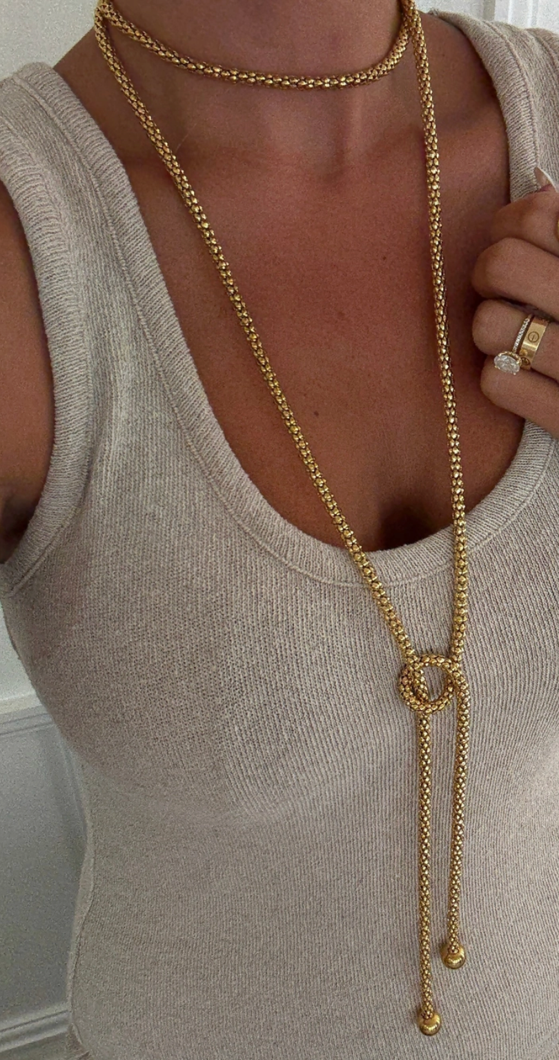N. Gold Twist Necklace