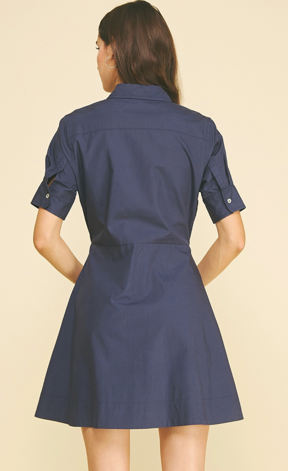 Navy Tie Front Dress