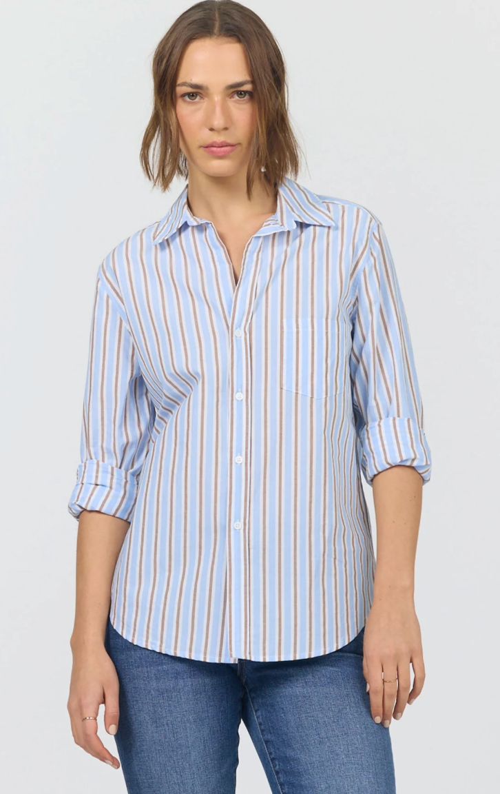 Galina Blue Stripe Blouse