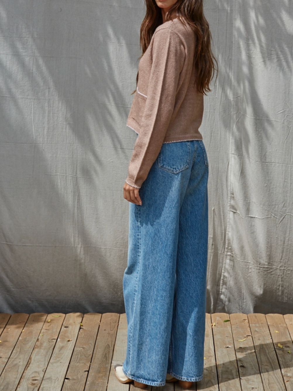 Scallop Taupe Cardi