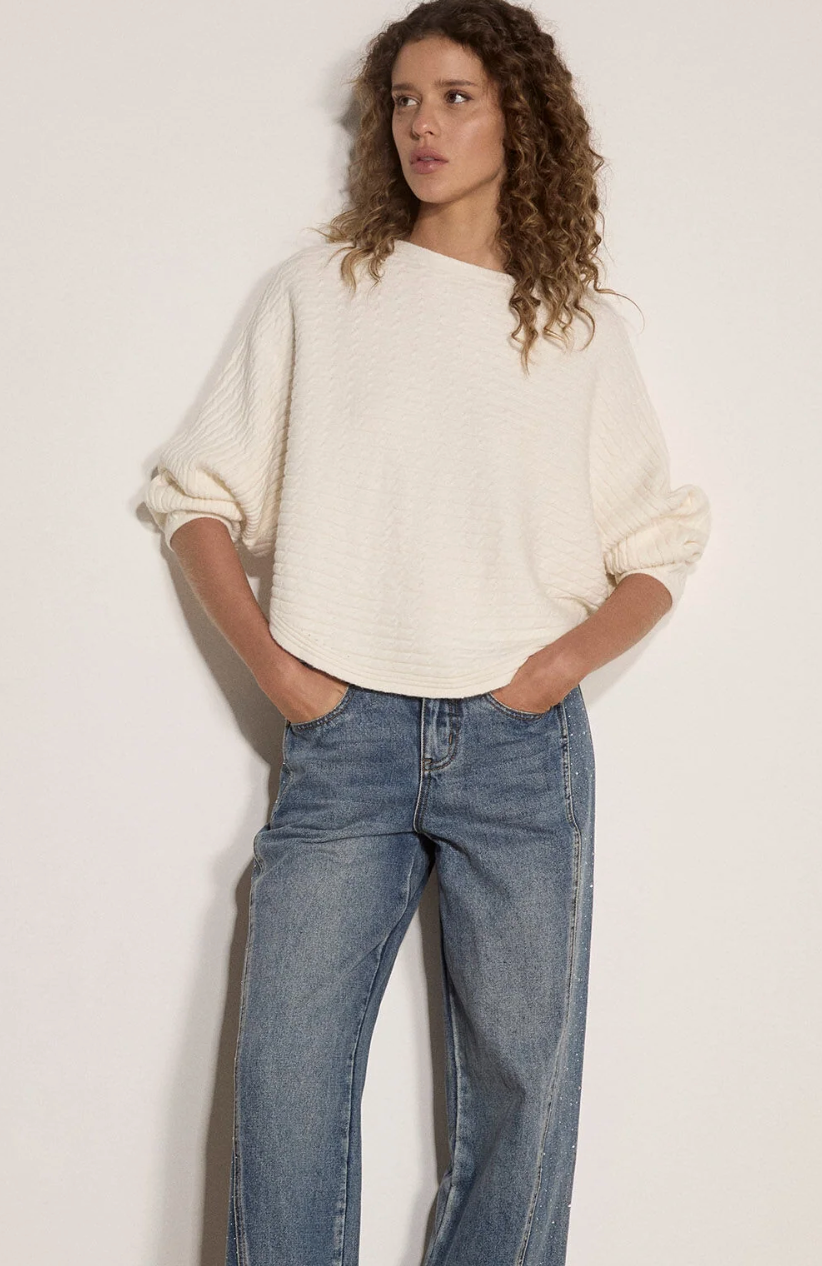 Cream Cable Batwing Jumper