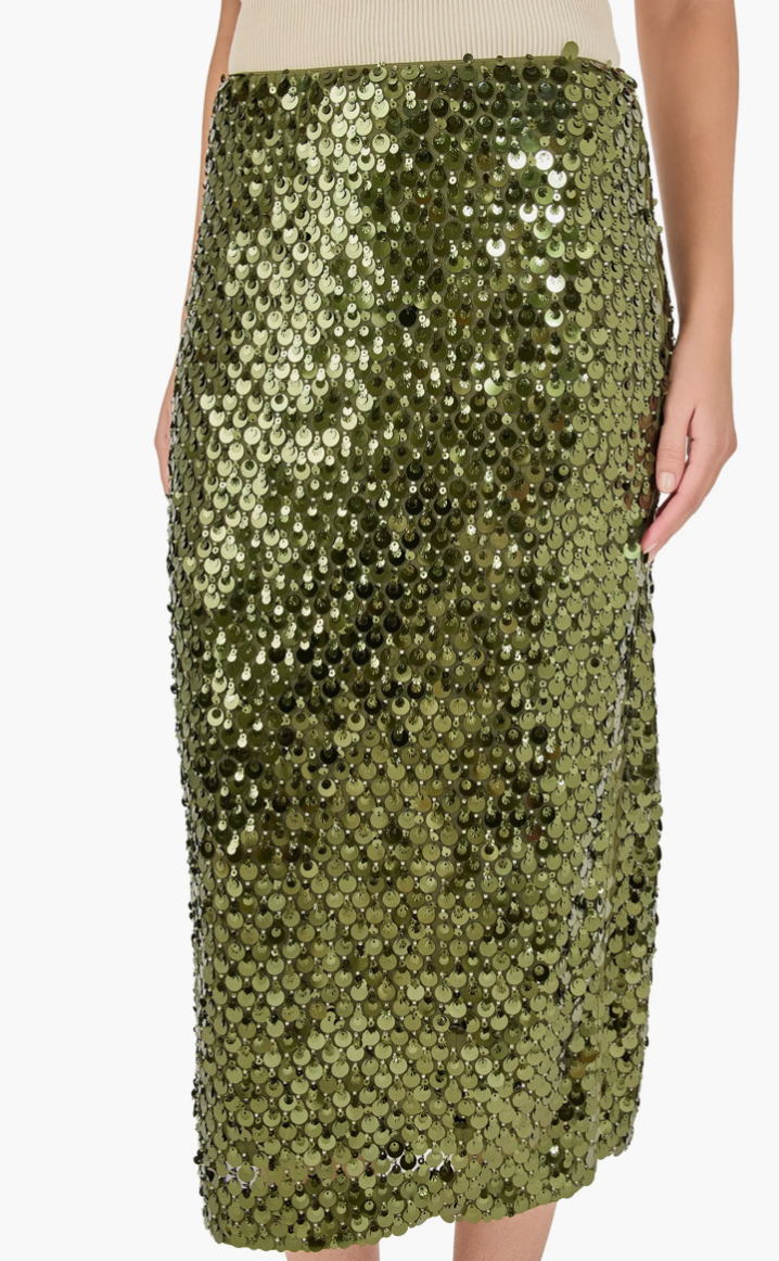 Paillette Pencil Midi Skirt