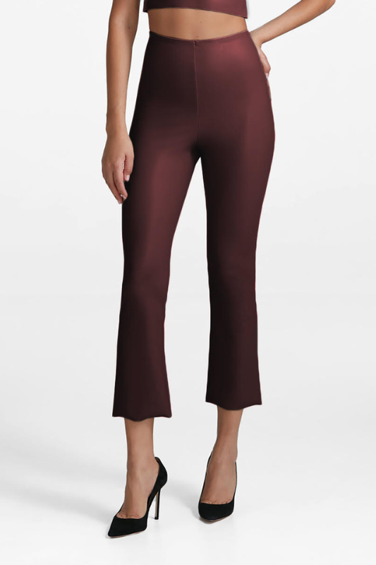 Commando Fx Lthr Cropped Flare (Cognac)