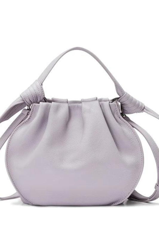 Selena Leather Bucket Bag Lavender