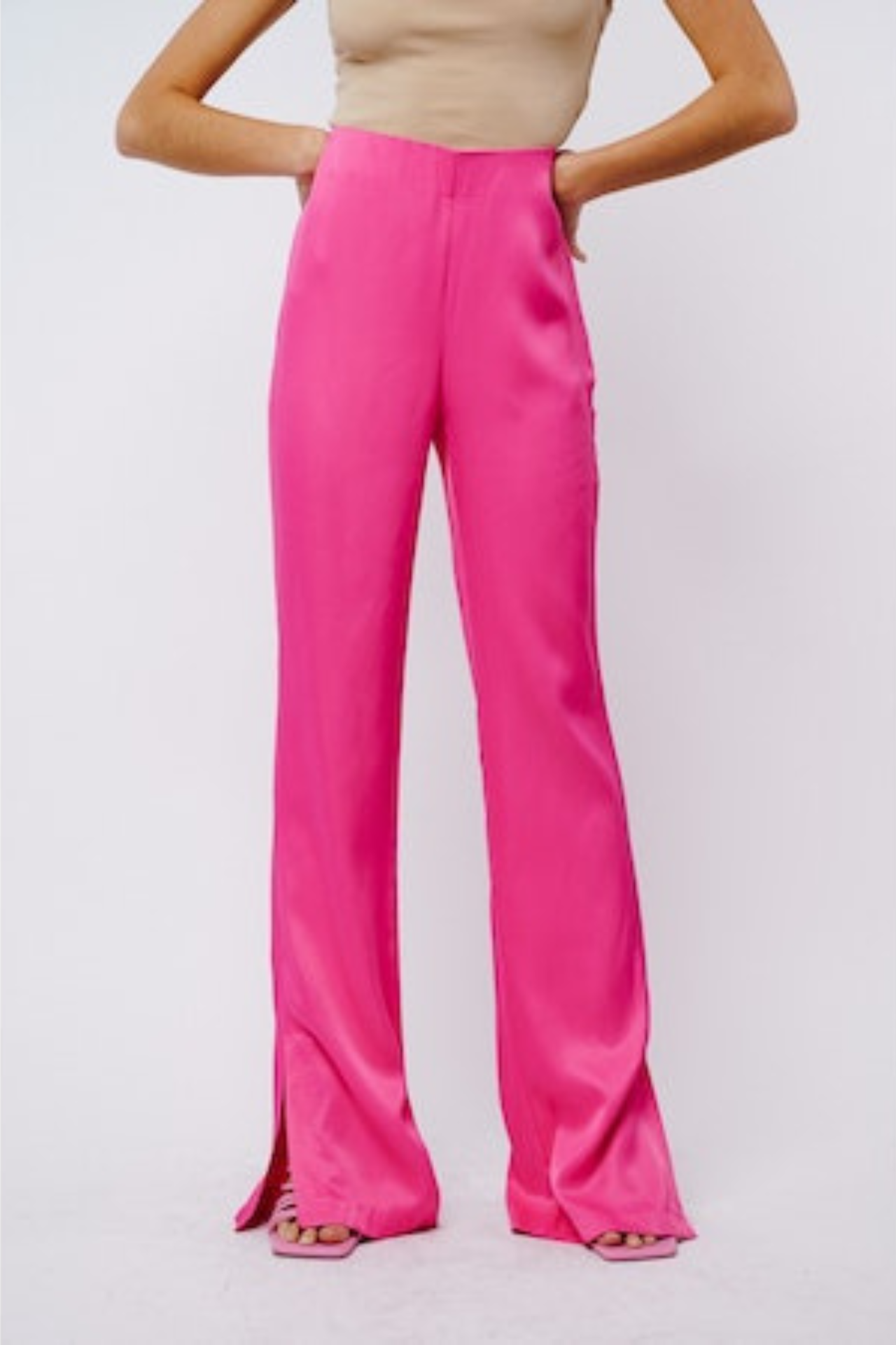 Split Hem Satin Pant