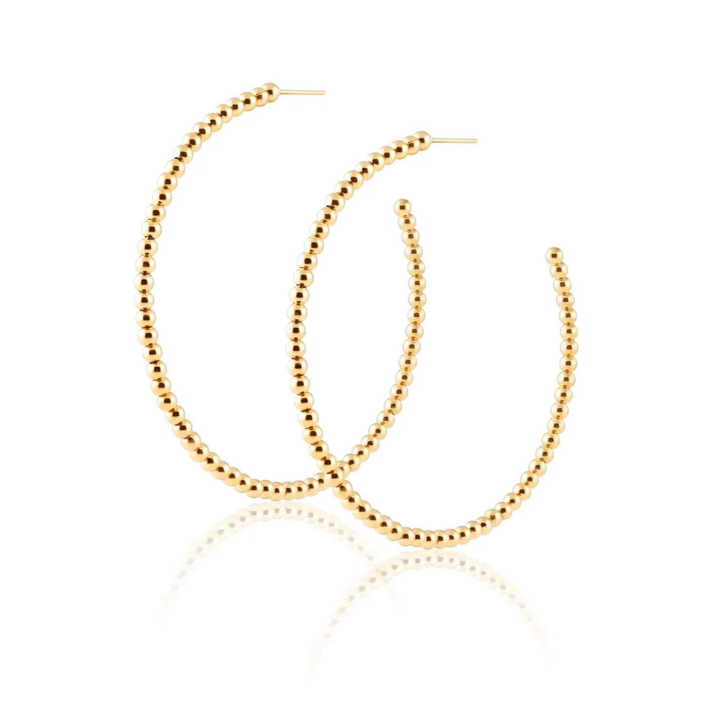 beaded hoops. water and tarnish resistant jewelry