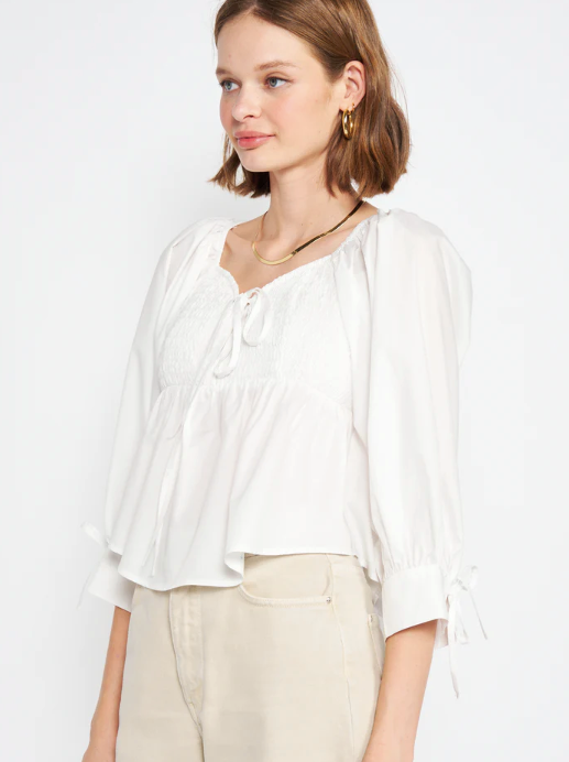 Brynn White Poplin Blouse