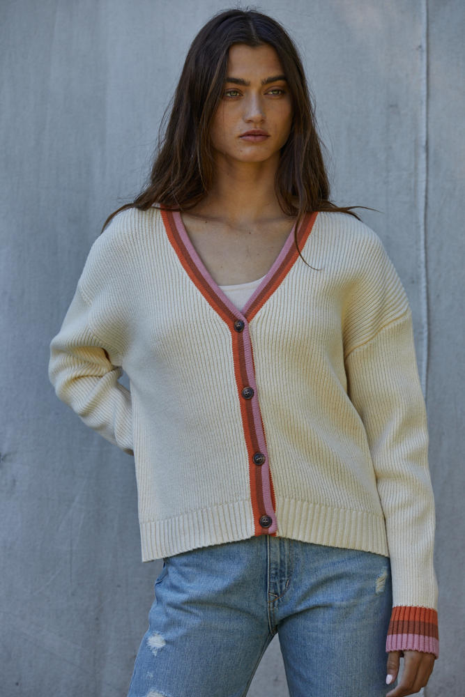 cream multi stripe sweater