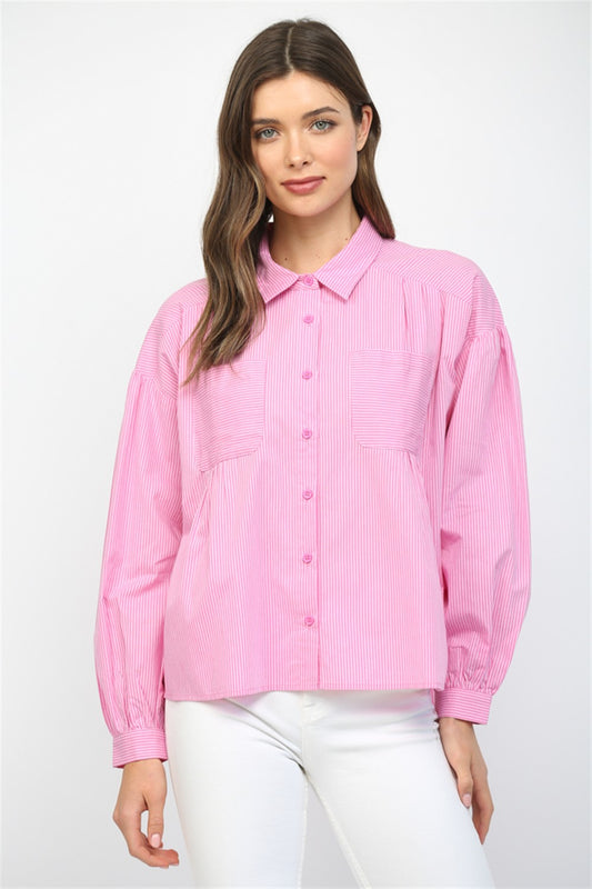 Pink Pinstripe Button Down
