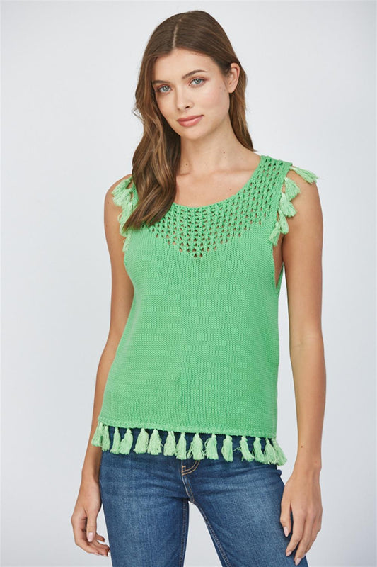 Green Tassel Tank