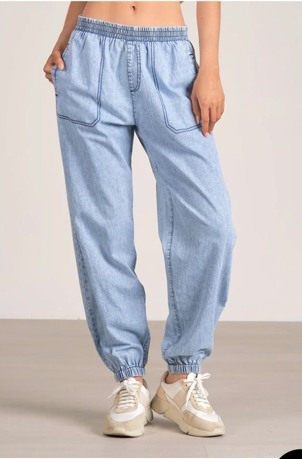 Blue Wash Joggers