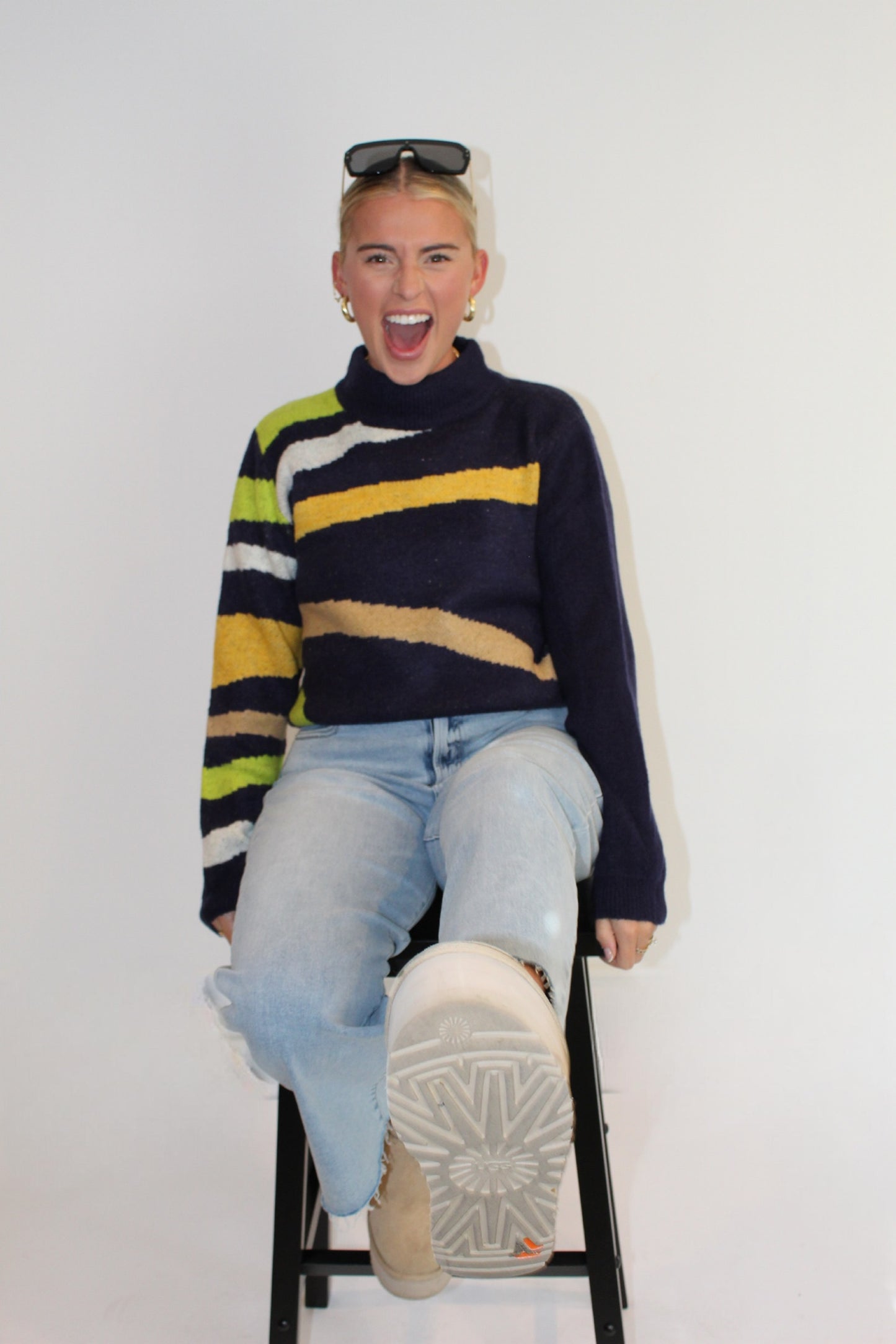 Navy Abstract Sweater