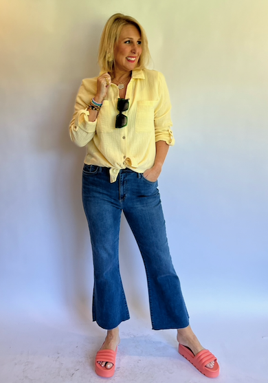 Yellow Gauze Top