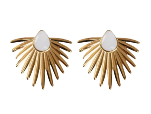 E. White Phoenix Earrings