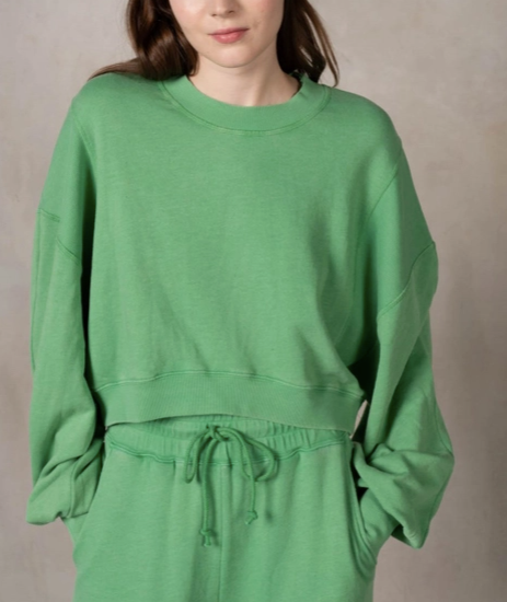 Rib Semi Cropped Sweatshirt