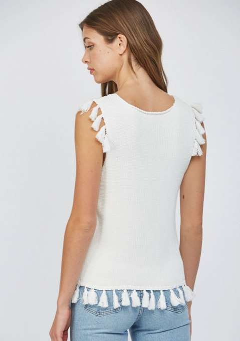 Tassel Detail Tank Sweater