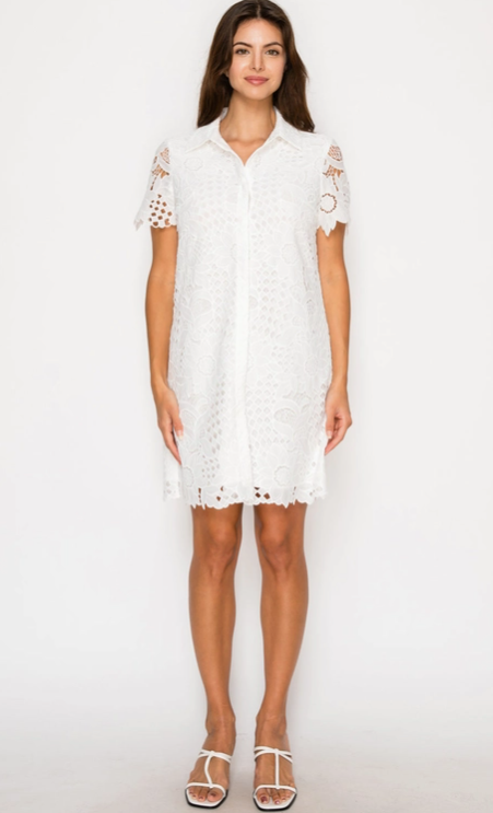 White Floral Lace Dress
