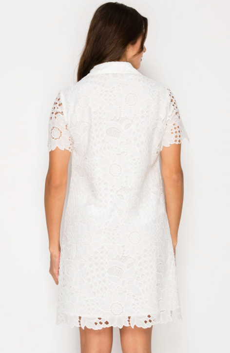 White Floral Lace Dress