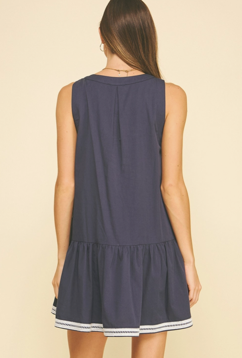 Navy Tiered Dress