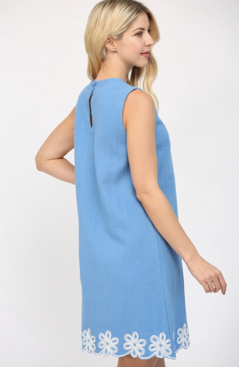 Blue Embroidered Dress