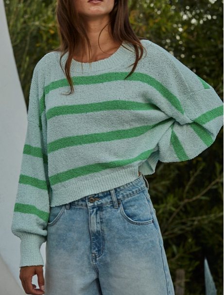Striped Crewneck Long Sleeve Top
