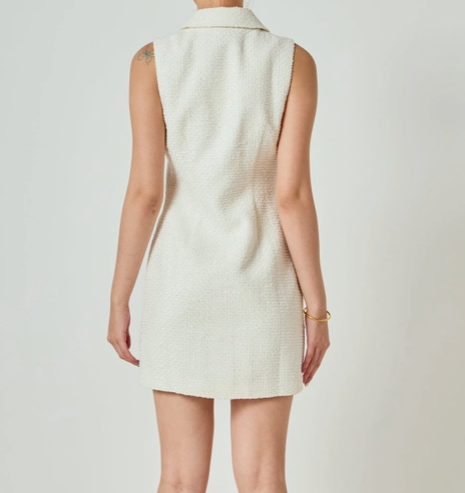 Tweed Collared Mini Dress