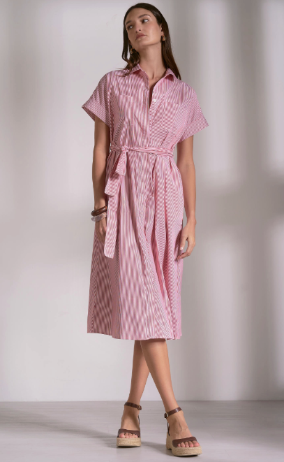 Red Stripe Midi Dress