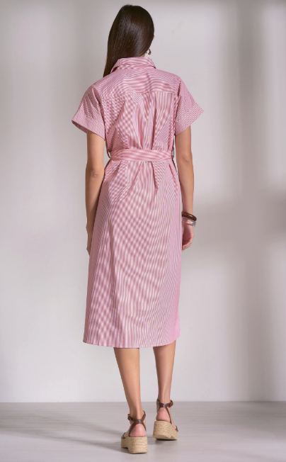 Red Stripe Midi Dress