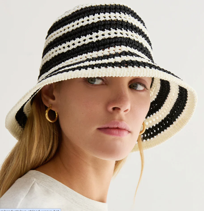 Erin Striped Weave Hat
