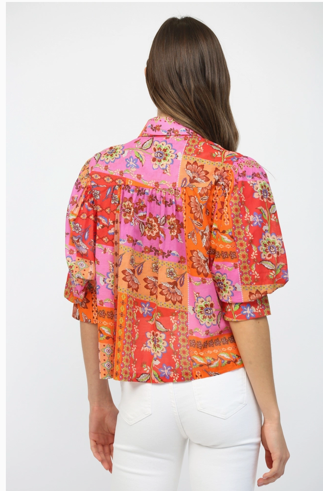 Fuchsia Patchwork Blouse
