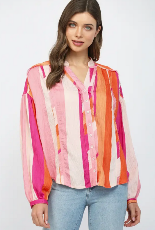 Pink Multi Button Down