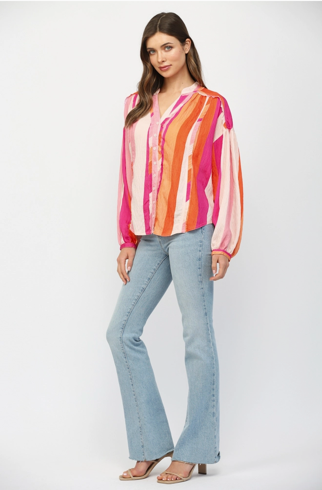 Pink Multi Button Down