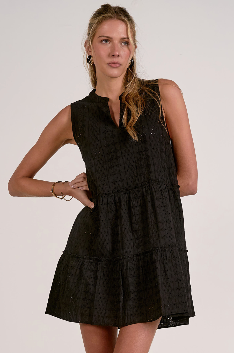 Eyelet Black Dress