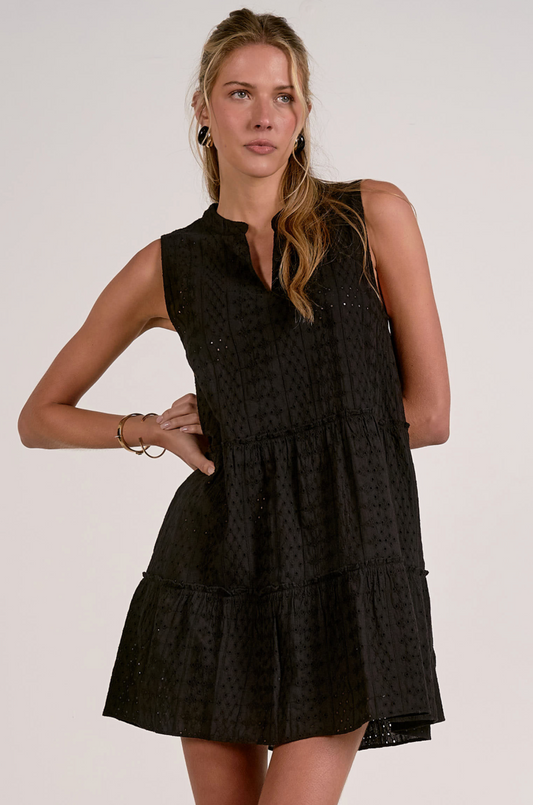 Eyelet Black Dress