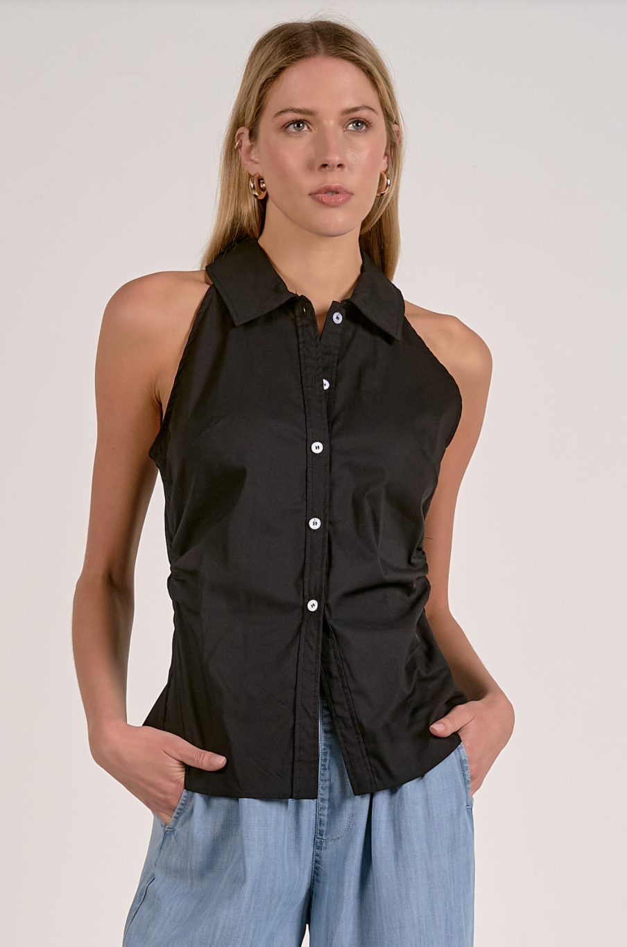 Black Collared Top