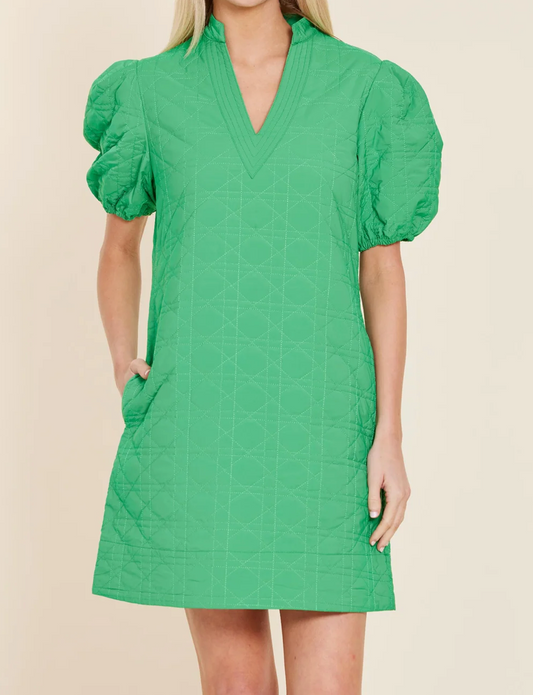 Quilted Green Dress
