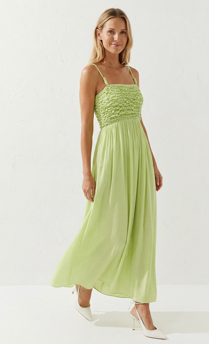 Smocked Lime Green Dress