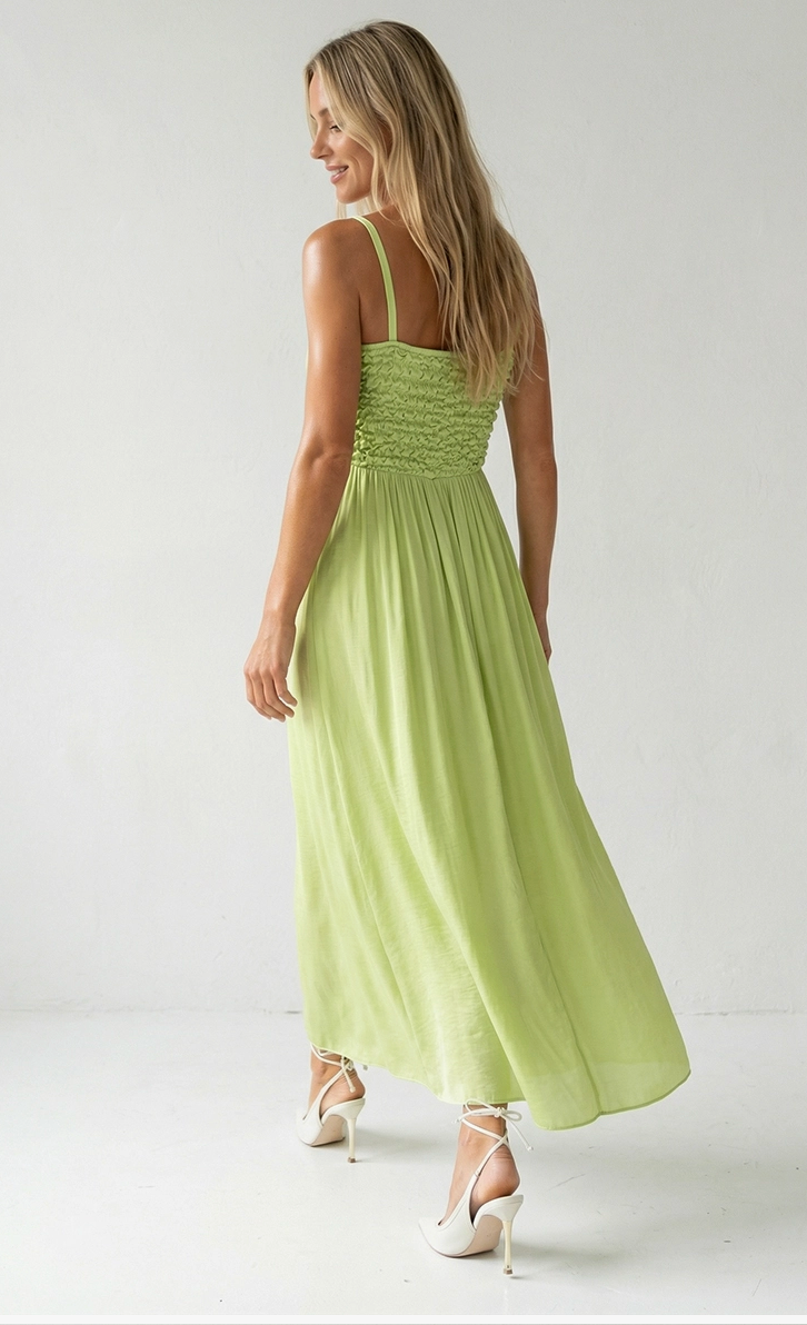 Smocked Lime Green Dress