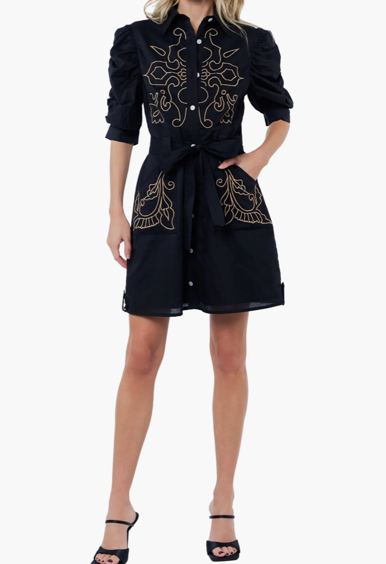 Black Embroidered Dress