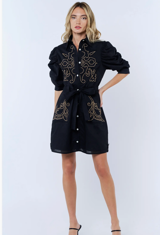 Black Embroidered Dress