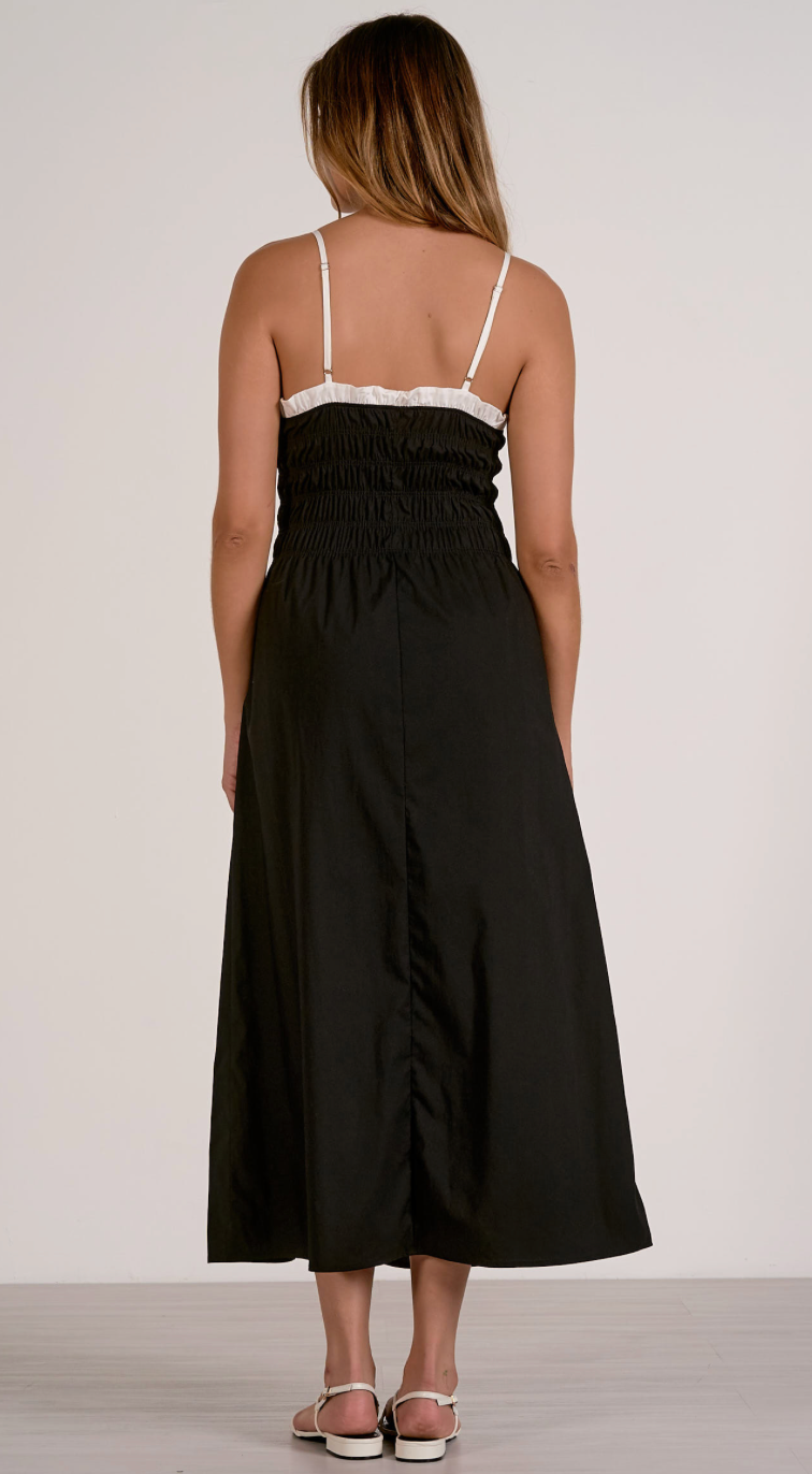 Black & White Ruched Dress