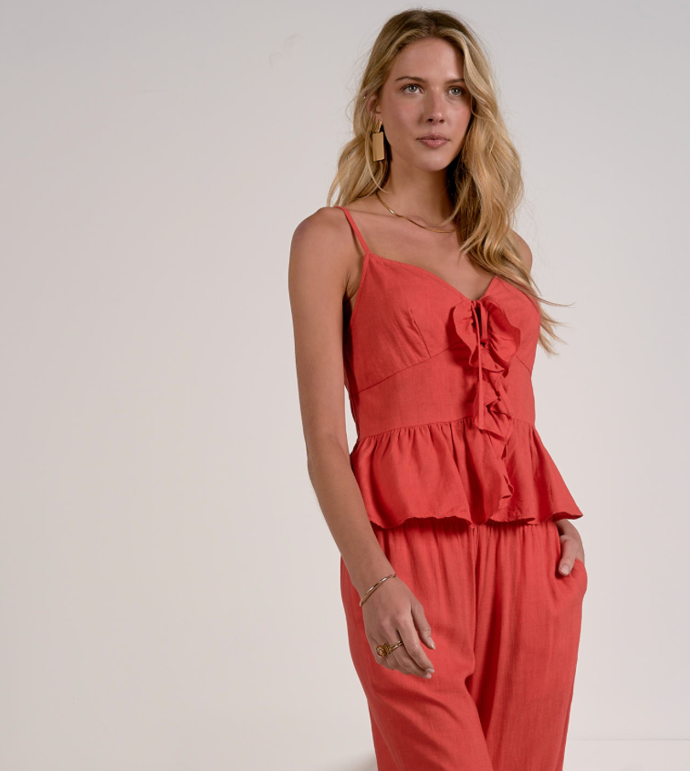 Red Tie Front Tank
