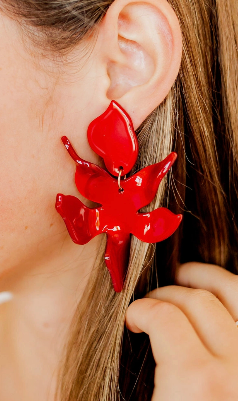 E. Floral statement earring